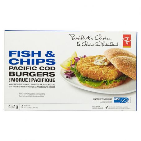 FISH - PC Fish & Chips Pacific Cod Burgers